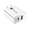 Chargeur de téléphone mobile PD 12W 5V 2.4 A Adaptateur de jauge de charge USB + Type-CPD