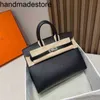 Echtes Leder BK Handtasche Designer Platinumbeutel mit BK25/30 Black 89 Original EPSOM PALM DRUCK Kuhledernähte Wachsfaden All Manuelle Frauenbeutel