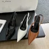 Sukienka buty seksowne palec u nogi kobiety pompki cienkie niskie obcasy eleganckie bankiety płytkie slingbacki mule zapatos mujer h240403g0y7