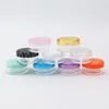 Bouteilles de rangement 3G Plastic Cream Jar Masque 3cc / Mini-bouton-bouton Mini un échantillon d'essai de maquillage vide Récipient cosmétique (100 pc / lot)