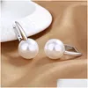 Boucles d'oreilles Stud Vintage Femme 925 Sterling Sier Round Pearl Small For Women Promise Love Wedding Jewelry Pendientes Bijoux Drop Deved Dhcuk