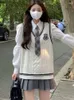 Giyim setleri cosplay okulu kazak sevimli kız Korece Kış Japon üniforma örgü uzun kadınlar v-boyun kolu