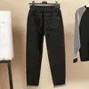 Gran tamaño 6xl holgado jean vintage alto pantalón de mezclilla harem