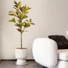 装飾的な花120cm大きな偽のフィカスツリー人工熱帯ゴム植物プラスチック製のコードム