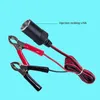 12V Car Battery Terminal Clamp Clip Cigarette Lighter Power Socket Adaptor Camping Battery Pump Power Adapter Splitter Car-styl