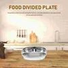 Figurines décoratines Assiettes plaques d'acier divisées Plateau de dîner alimentaire en acier inoxydable Portiment Kids Portion Section du déjeuner Contrôle Service
