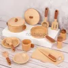 Kitchens Play Food Childrens Natural Wood Color Preschool Toys Fruits And Vegetables Simulation Play House Kitchenware Cognitive Wooden Toys 2443