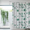 Водонепроницаемая занавеска для душа Peva ванная комната для душа занавески зеленые листья дизайн ванна заселка с крючками целая продажа новая мода