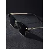 1pair Men Minimalist Sunglasses Beach Black Shades Make A Bold Statement with These Men's Punk Metal Glasses