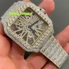 고품질 Moissanite 다이아몬드 감시 메이드 설정 패스 다이아몬드 테스터 VVS Moissanite Diamond Iced Out Luxury Mechanical Watch