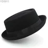 Breda randen hattar hink kvinnor ull 100% fläsk paj hatt fedora trilby sunhat street stil klassisk vintage resor utomhusstorlek US 7 1/4 uk l yq240403