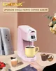 Coffee Makers Single service coffee machine with K-cup and ground coffee pink mini single cup coffee machine with one touch function Y240403