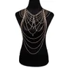 European and American new product welding heavy metal texture tassel shoulder chain women's double shoulder chain body chain