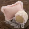 Photography Baby Girls Cap Newborn Photography Props Hat Christmas Lace Bonnet Pillow Babies Shooting Photo Accessories Fotografia Souvenirs