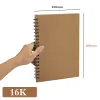 Sketchbooks 16k/8k/a4 Khaki Sketchbook 160/180gsm Spiral Notebook Diary Kraft Paper Cover Sketch Watercolor Paper Stationery Art Supplies