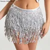 Urban Sexy Dresses Women Bohemian Chains Sequin Belts Belly Dance Skirt Party Sexy Performance Costume Long Tassel Clubwear Indian Hip Skirts Bling 240403