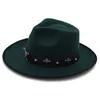 Bérets Fashion Men sentait Fedora Hat pour l'automne d'hiver fascinat jazz gentleman sombrero papa punk pirate Taille de 58 cm Drop livraison dhnxe