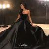 Cathy Black Strapless Prom Dress 2023 Silk Ball Gown Evening Sweetheart Chest Sexy Sweep Train Party Dresses 240401