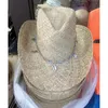 Berets 2024 Thickened Cowboy Hat Vintage Straw Men's And Women's Jazz Large Sun Summer