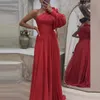 Mody gazy szyfonowej plis-szczeniak wiecznica sukienka Kobieta solidna sukienka na imprezę elegancka elegancka lampionowa sukienka z latarnią maxi 240319