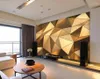 Wallpapers Modern Wallpaper for Living Room 3d Stereo Abstract Architectural Space Golden Geometric