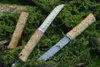 1PCS Nowe wysokiej jakości proste nóż Damascus Stal prosta Blade Cień drewniany drewniany rączka na zewnątrz noża do przetrwania kempingu z drewnianą osłoną