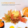 Candle Holders Fall Decor Maple Wreath Door Hanging Rings Party Ornament Front Harvest Festival Wreaths