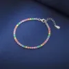 Bangles Wong Rain Bohemian 100% 925 Sterling Silver Rainbow High Carbon Diamonds Gemstone Tennis Bracelet Bangle Fine Jewelry Wholesale