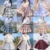 Urban Sexy Dresses Women Purple Black Goth Pleated Plaid kjol Glir High midja Mini Sexiga kjolar japanska skolan Harajuku Cosplay Anime Sailor Suit 240403