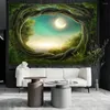 Wandteppiche Mondlicht Wald Wandteppich wand hängen abstrakte Kunst Hippie Natural Landschaft Wohnzimmer Schlafzimmer Wohnkultur