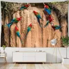 Tapestries Peacocks Birds Tapestry Wall Hanging Flowers And 3D Printed Large Boho Hippie Home Decor