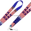 Другое мероприятие вечеринка поставляет американский флаг сотовый телефон Lanyard аксессуары модные длинный прочный брелок ручной веревки доставка домой dhsty