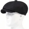 Berety retro solidne kolory wełna sboy caps men malarzy brytyjskie czapki wiosna jesienna płaska czapka hip hop