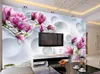 Fonds d'écran personnalisés 3D Mural Wallpaper Magnolia TV Télectricité Décoration de la maison de fleurs