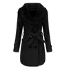 Vestes féminines 2024 Spring Automn Fashion Fur Fur Collier Double-Breasted Coats Mabines de haute qualité Streetwear pour femmes de haute qualité