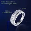 Pierścienie klastra Newshe Pure 925 Sterling Srebrny luksusowy zaręczyny Pierścienie wieczności dla kobiet Księżniczka Aaaaa Cubic Zirconia Jewelry L240402