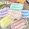 Storage Bags Candy Color Stripe Colorblock Bag Student Fashion Large Capacity Bubble Cloud Stationery Pencil Case Cosmetic Pouch