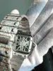 Round Moissanite Diamond Skull Regardez pour hommes entièrement glacés sur Bling Watch Skelton Wrist Watch for Men