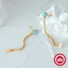 Kolczyki Dangle Canner Turquoise Ear Studs Tassel Chains wiszące dla kobiet piercing biżuteria przyjaciele Prezenty