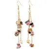 Dangle Earrings Natural Crystal Chip Stone Drop For Women Long Chain Tumbled Stones Earring Jewelry