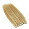 Extensões de cabelo bhf fita em extensões de cabelo em linha reta cabelo humano adesivo invisível extensões de cabelo natural 20 pçs brasileiro remy fita de cabelo ins