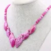 Chaînes 6-14 mm Rounds Round Rose Rose Red Jade Collier Natural Stone Chalcedony Neck Wear Women Fashion Bijoux Making Design