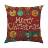 Pillow Case Christmas Santa Cotton Linen Sofa Car Throw Cushion Cover Home Decor Pillowcase For Bed Single Covers