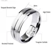 Cluster Rings Newshe Tungsten Carbide Rings for Men Groove Ring 8mm Mens Wedding Band Charm smycken Present Storlek 8-13 TRX061 L240402