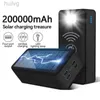 Power Cell Phone Banks Solar Bank 200000mAh Charging Mobile Wireless Capacidade Bateria externa Fast 2445