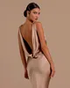 Prachtige zeemeermin avondjurken elegante v nek satijnen formele gelegenheden prom jurk backless jurken voor speciale gelegenheid vloer lengte gewaad de soiree