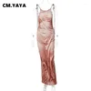 Vestidos casuais cm. Mulheres 3D Corpo estampado Spaghetti Strap BodyCon Midi Maxi Dress 2024 Street Fashion Festy Sexy Vestidos noite