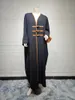 Vêtements ethniques Boucle en cuir élégant Abaya Robe musulmane pleine longueur Dubaï Femelle Split Sold Islamic Islamic Islam Robe Drophiping