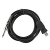 USB Guitar Cable for Easy Connection of Guitar or Bass to Computer for Recording and Audio Conversion with 635mm Jack Adapter