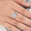 Cluster ringen Newshe 925 Sterling Silver Halo Brilliant Cluster High Grade AAAAA CZ Wedding Engagement Rings Set For Women Bridal Ring Jewelry L240402